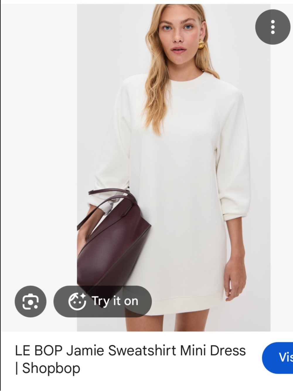 Jamie Sweatshirt Mini Dress in White